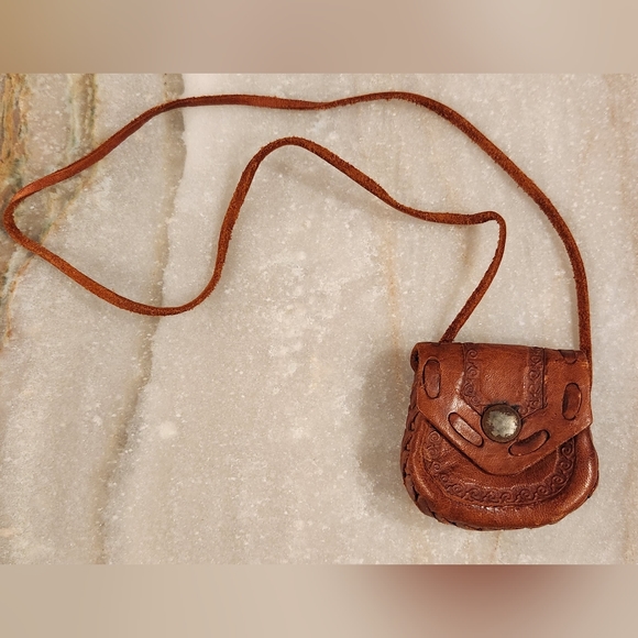 Vintage Handbags - Vintage Miniature Leather  Bag with strap
